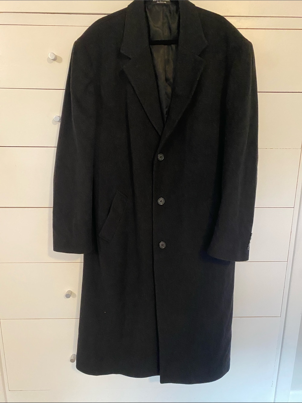 Vintage Italian Black Cashmere Blend Coat